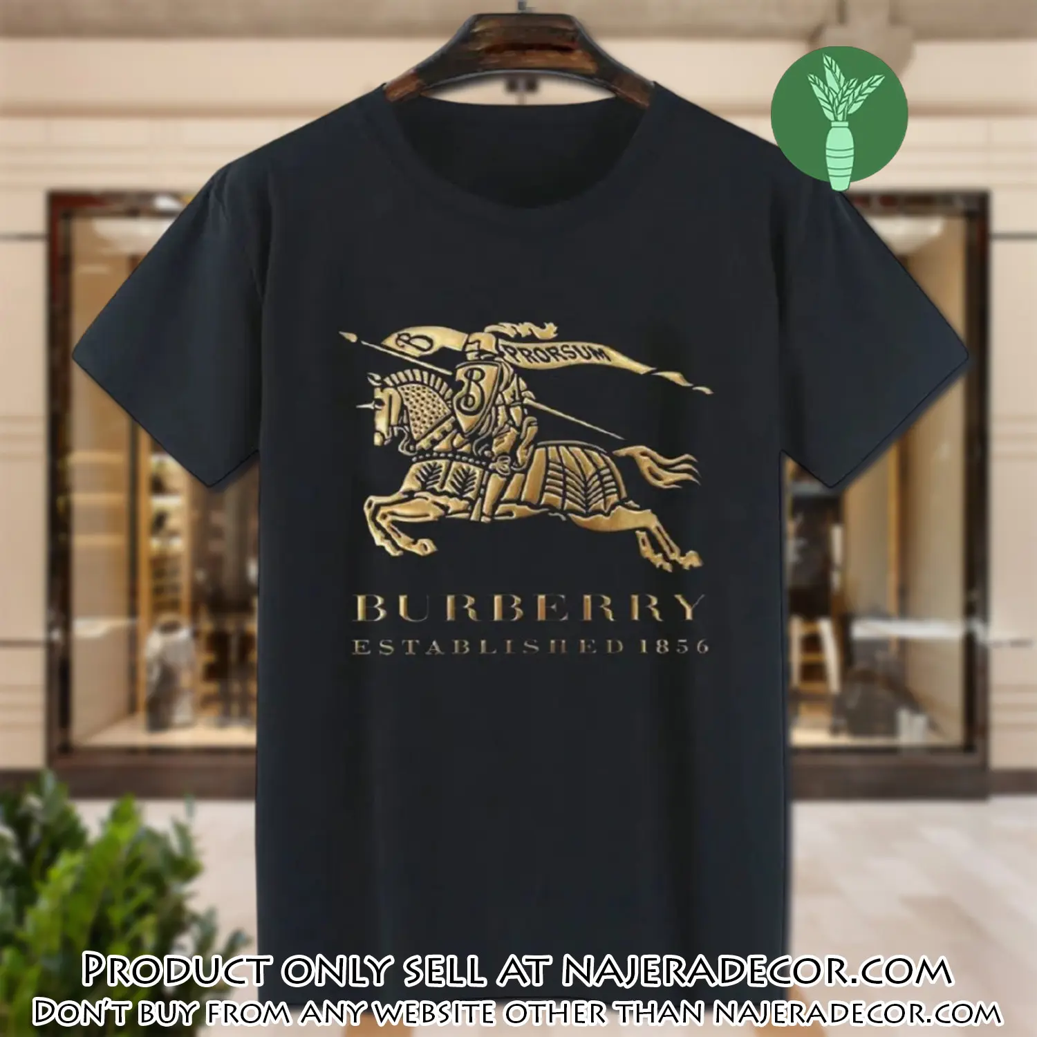 Burberry established 1856 black luxury brand unisex tshirt outfit for men women njr2935262